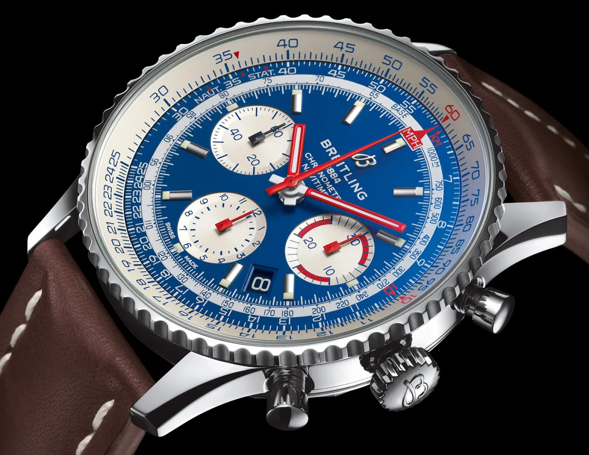 Close-up of the Breitling Navitimer B01 Chronograph 43 case