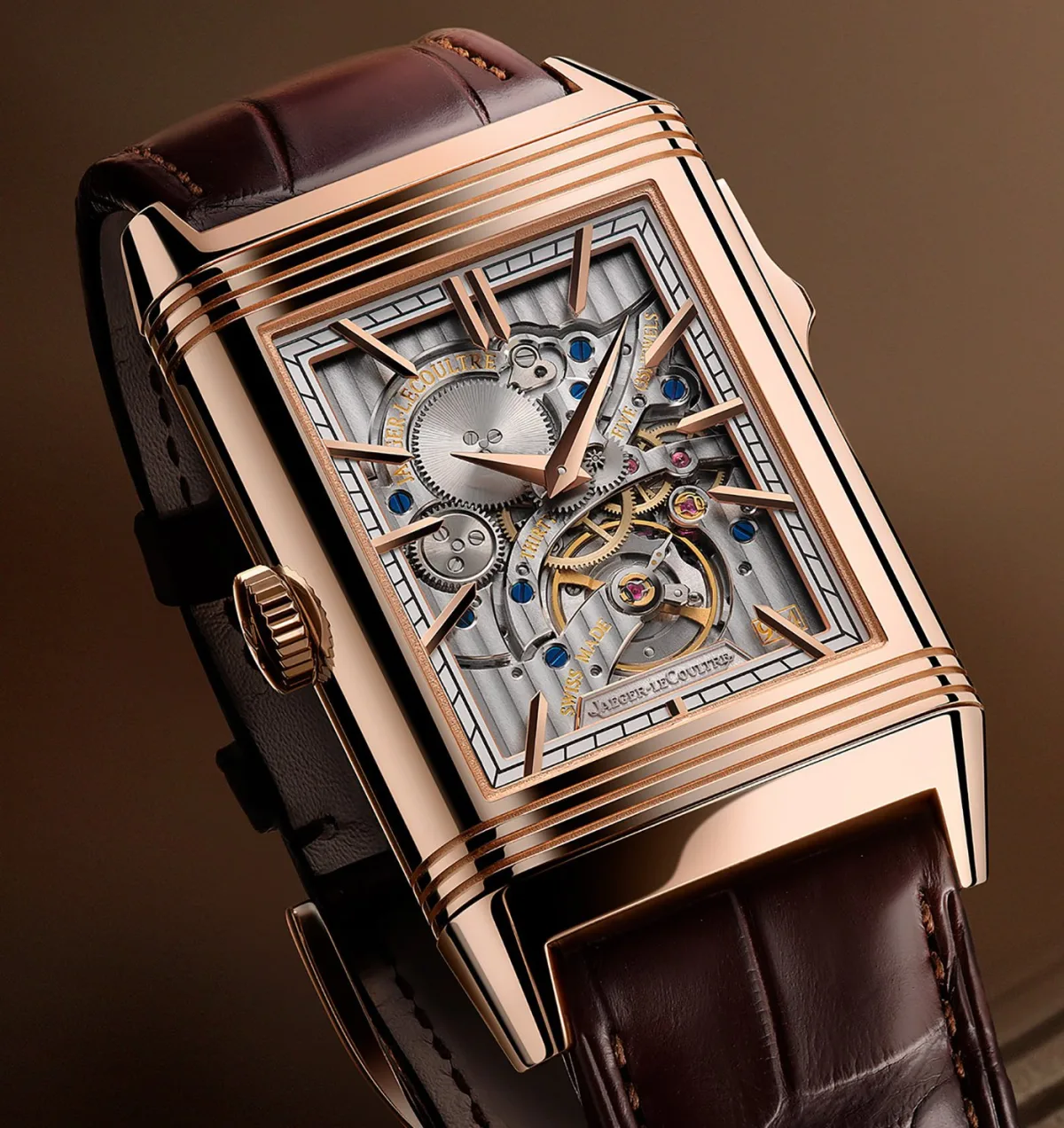 Reverse side of Reverso Tribute Minute Repeater showing movement