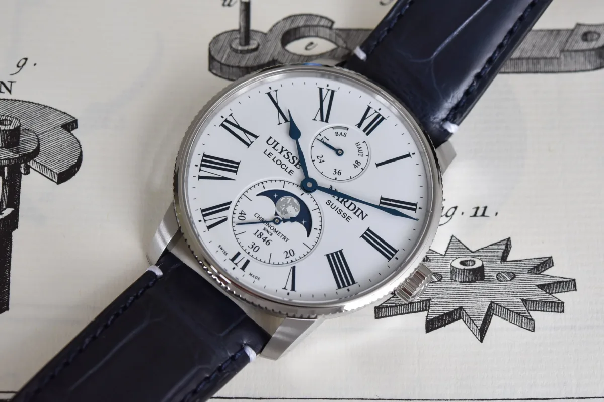 Ulysse Nardin Marine Torpilleur Moonphase watch face