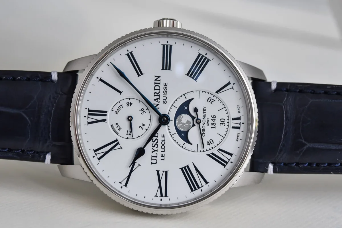 Side view of Ulysse Nardin Marine Torpilleur Moonphase