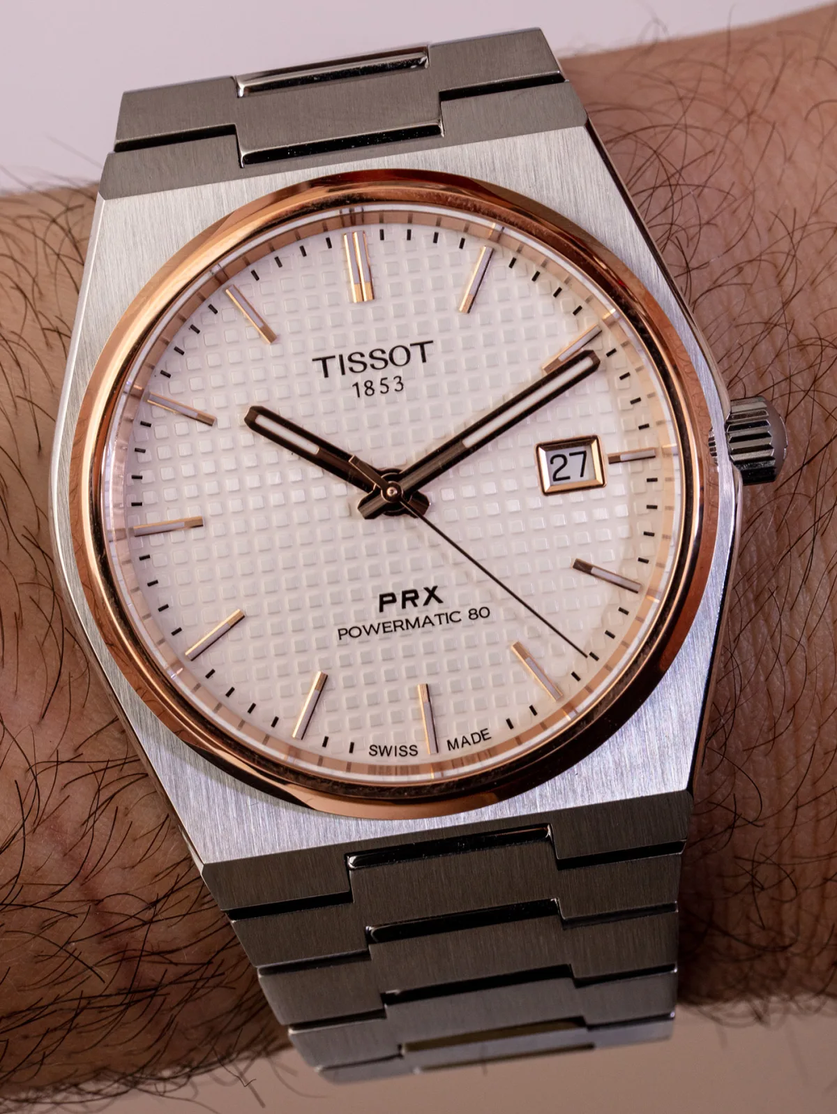 Tissot PRX Powermatic 80 integrated bracelet watch