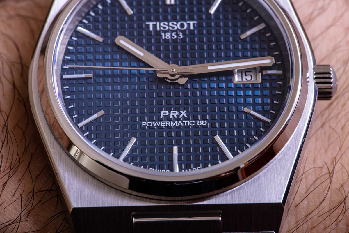 Tissot PRX Powermatic 80 guilloche-style dials