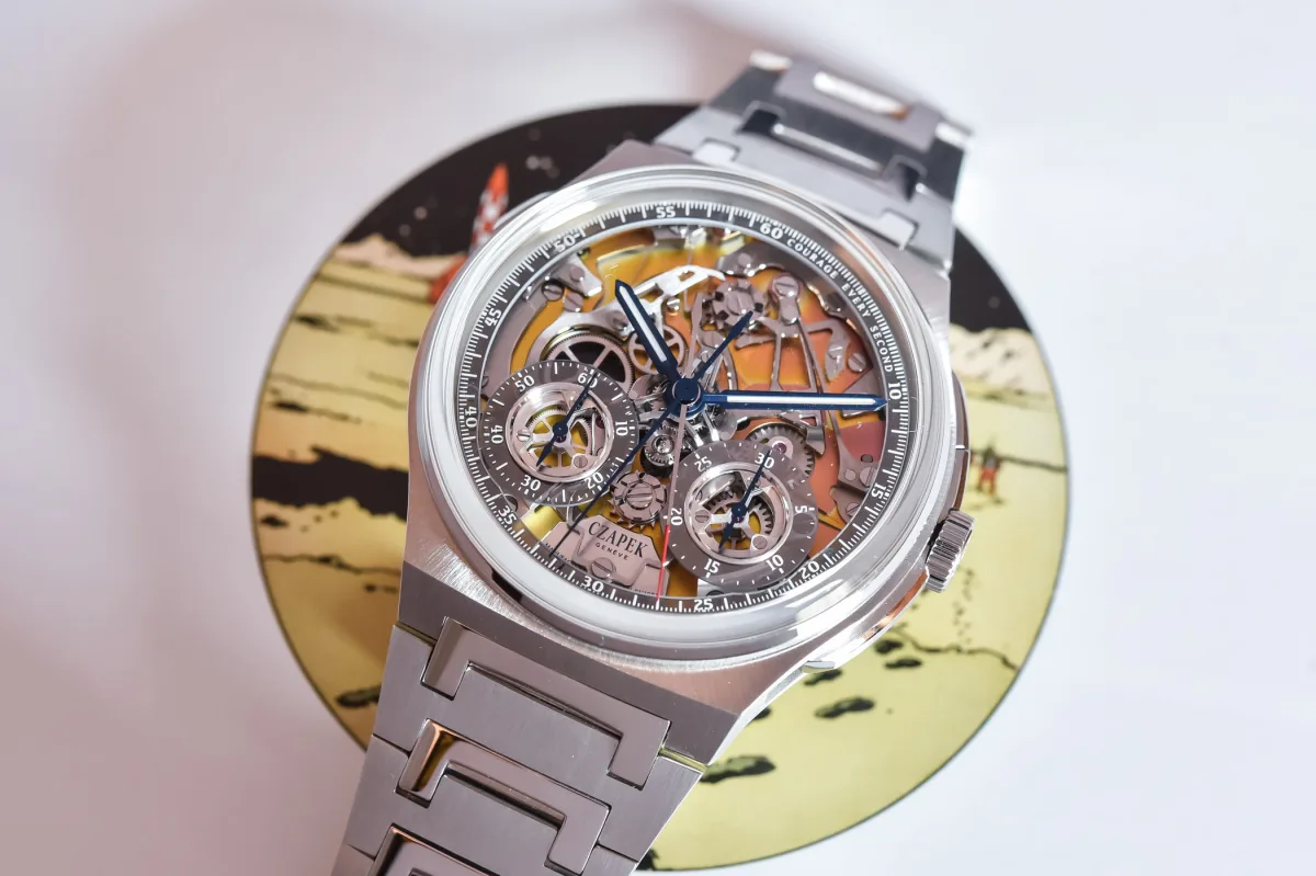 Czapek Antarctique Rattrapante Sunrise dial view