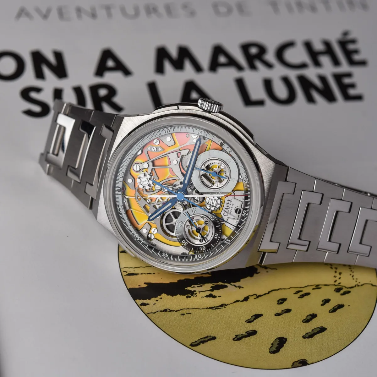 Close-up of Czapek Antarctique Rattrapante mechanism