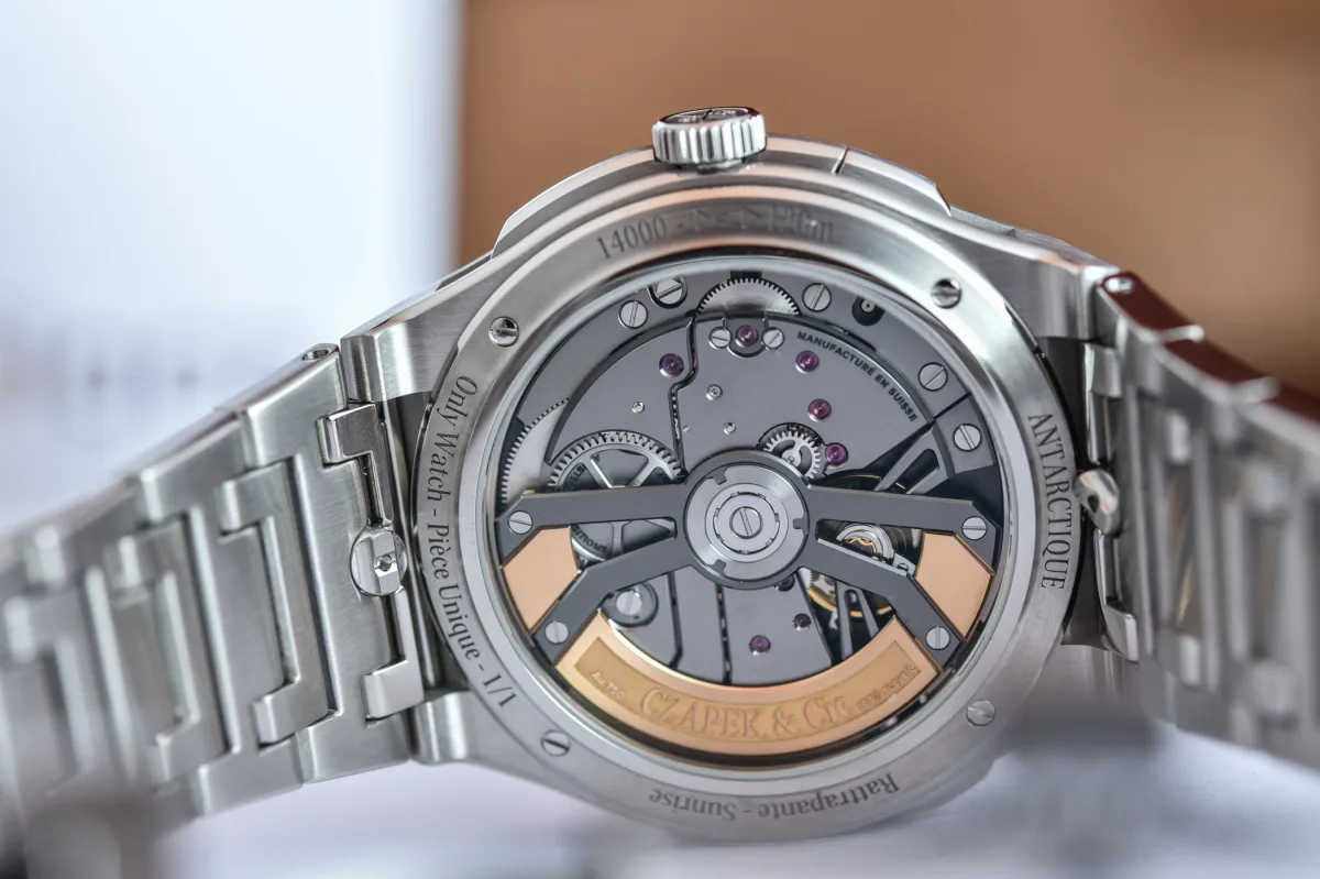 Czapek Antarctique Rattrapante on steel bracelet