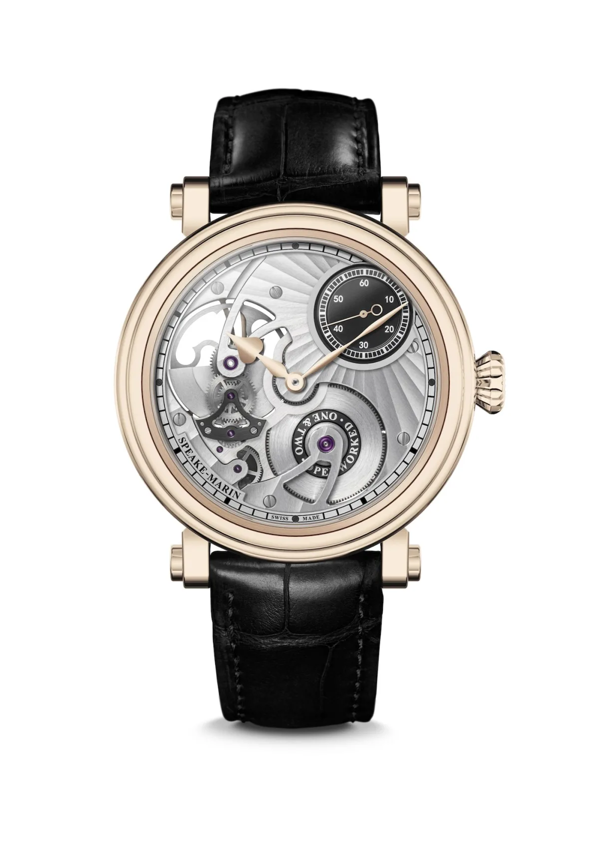 Detailed view of the Speake-Marin watch movement