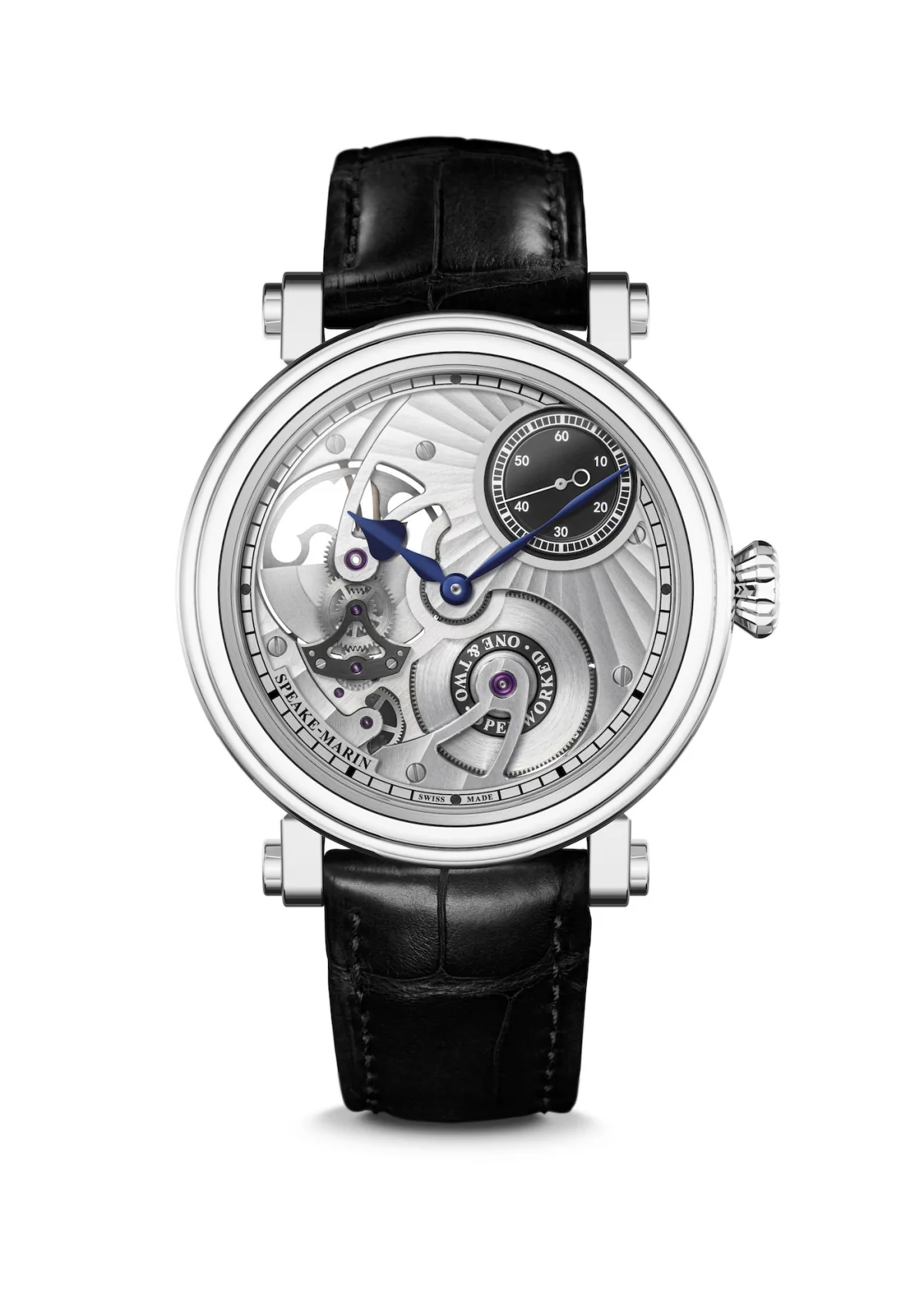 Geneva stripes on the Speake-Marin watch dial