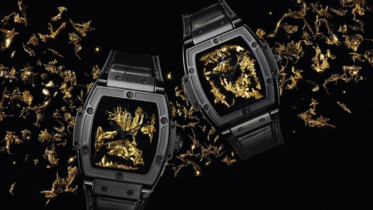 Hublot Spirit of Big Bang Gold Crystal with black alligator leather strap
