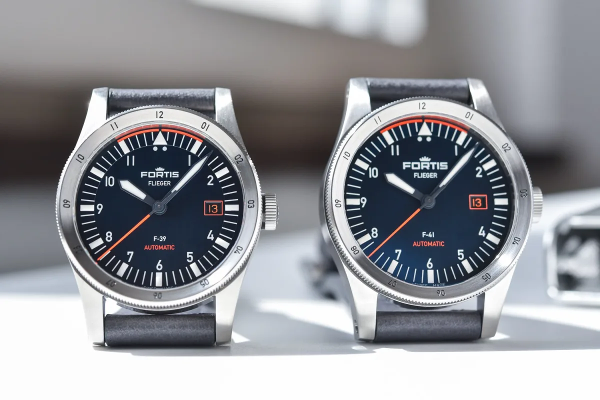 Fortis F-39 and F-41 Midnight Blue with blue dials