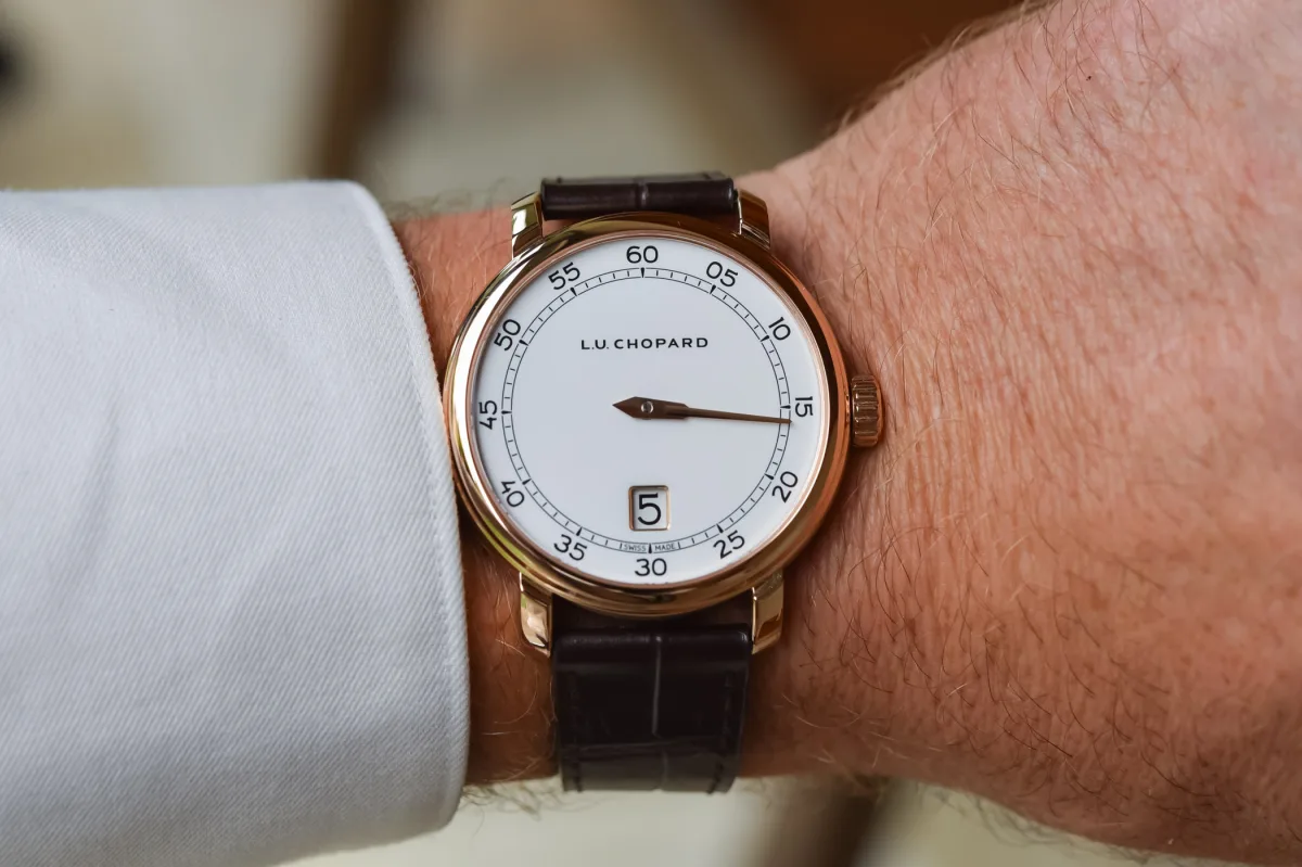 Chopard L.U.C Quattro Spirit 25 enamel dial close-up