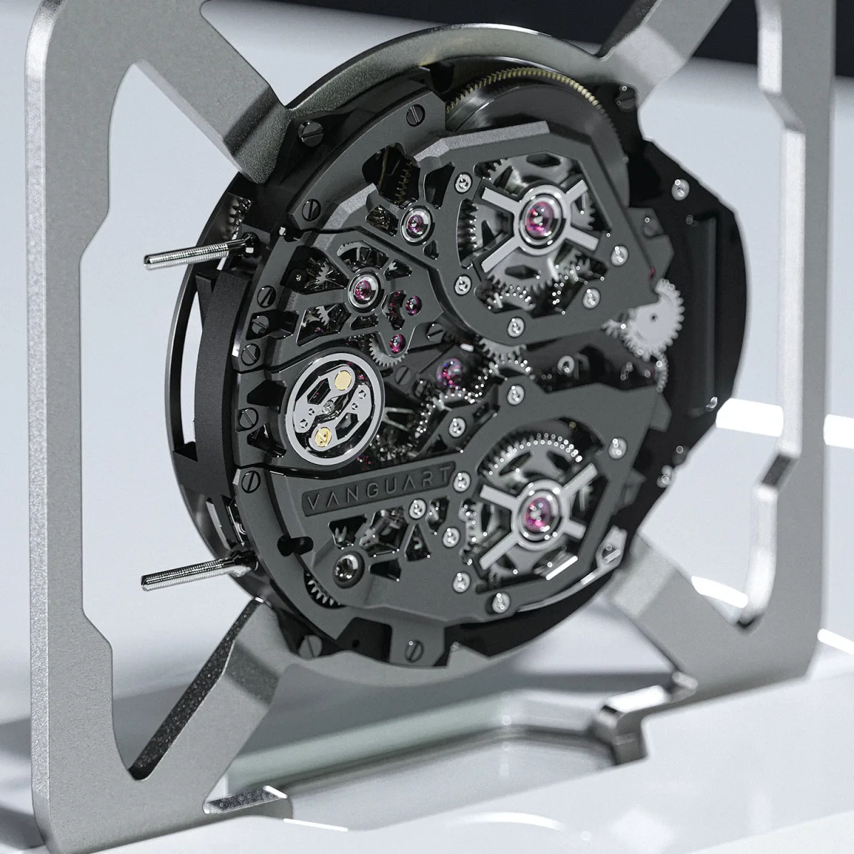 Regulator element in Vanguart Black Hole Tourbillon