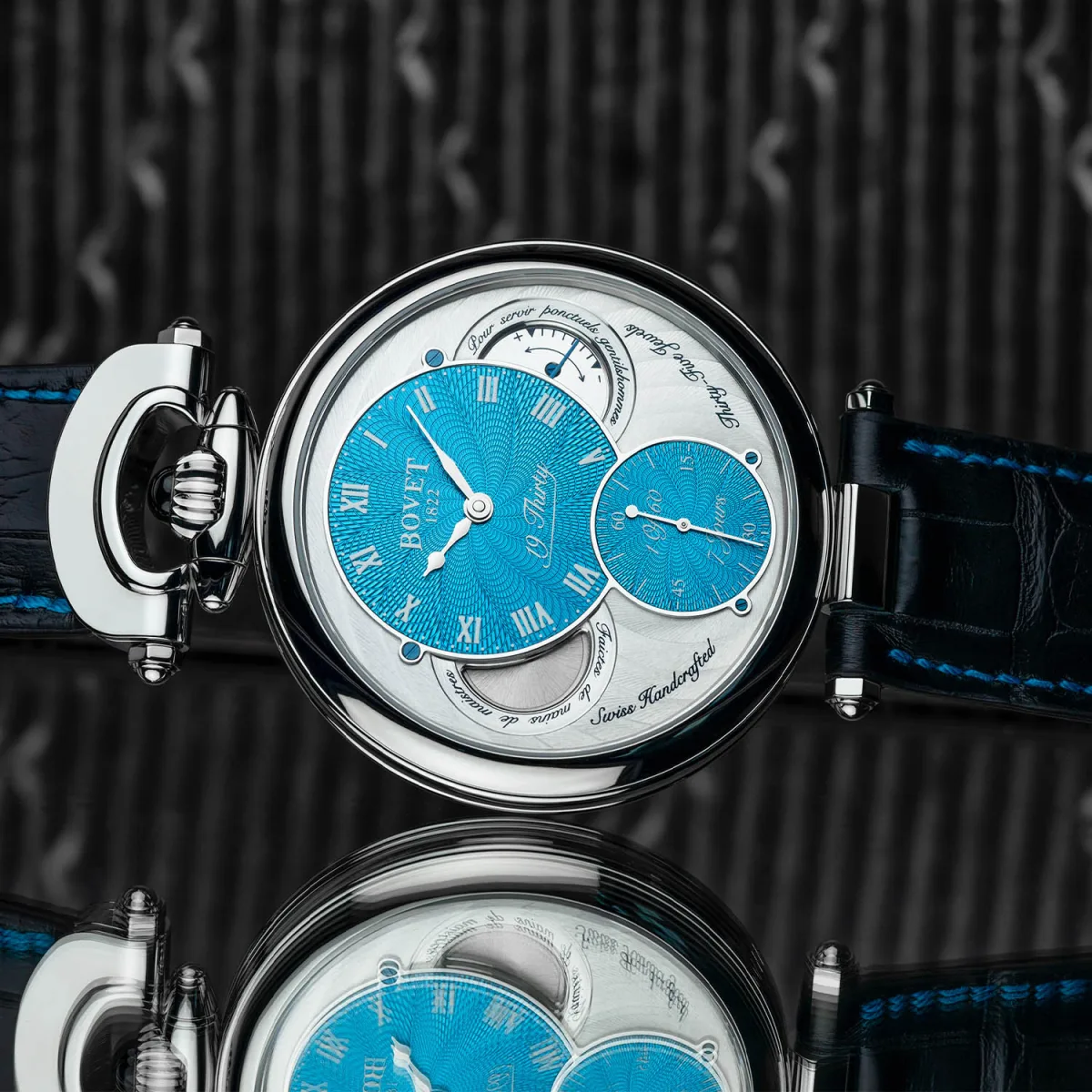 Back view of Bovet 19Thirty showcasing movement