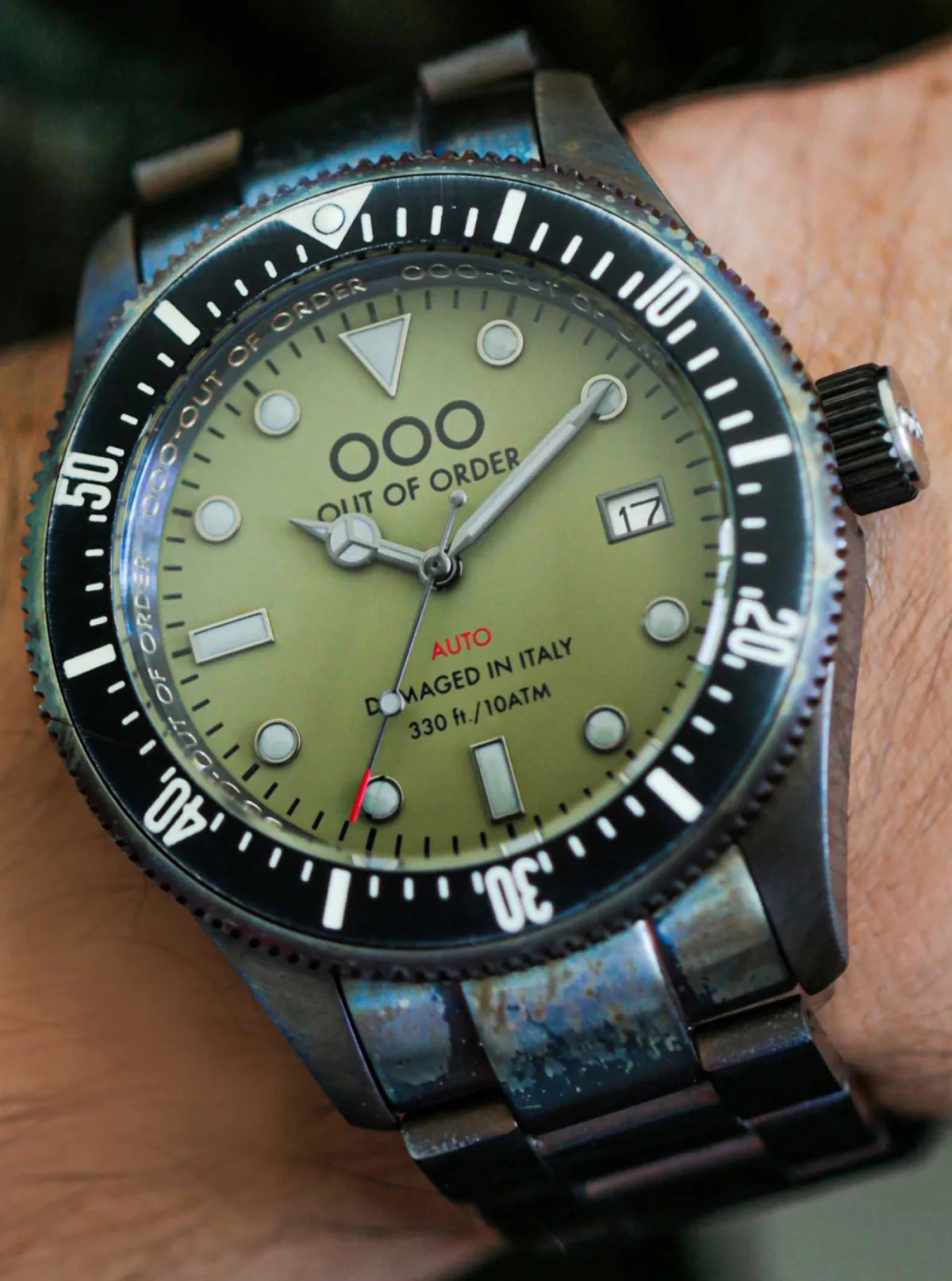 Seiko NH35 movement inside Out Of Order Auto 2.0 watch