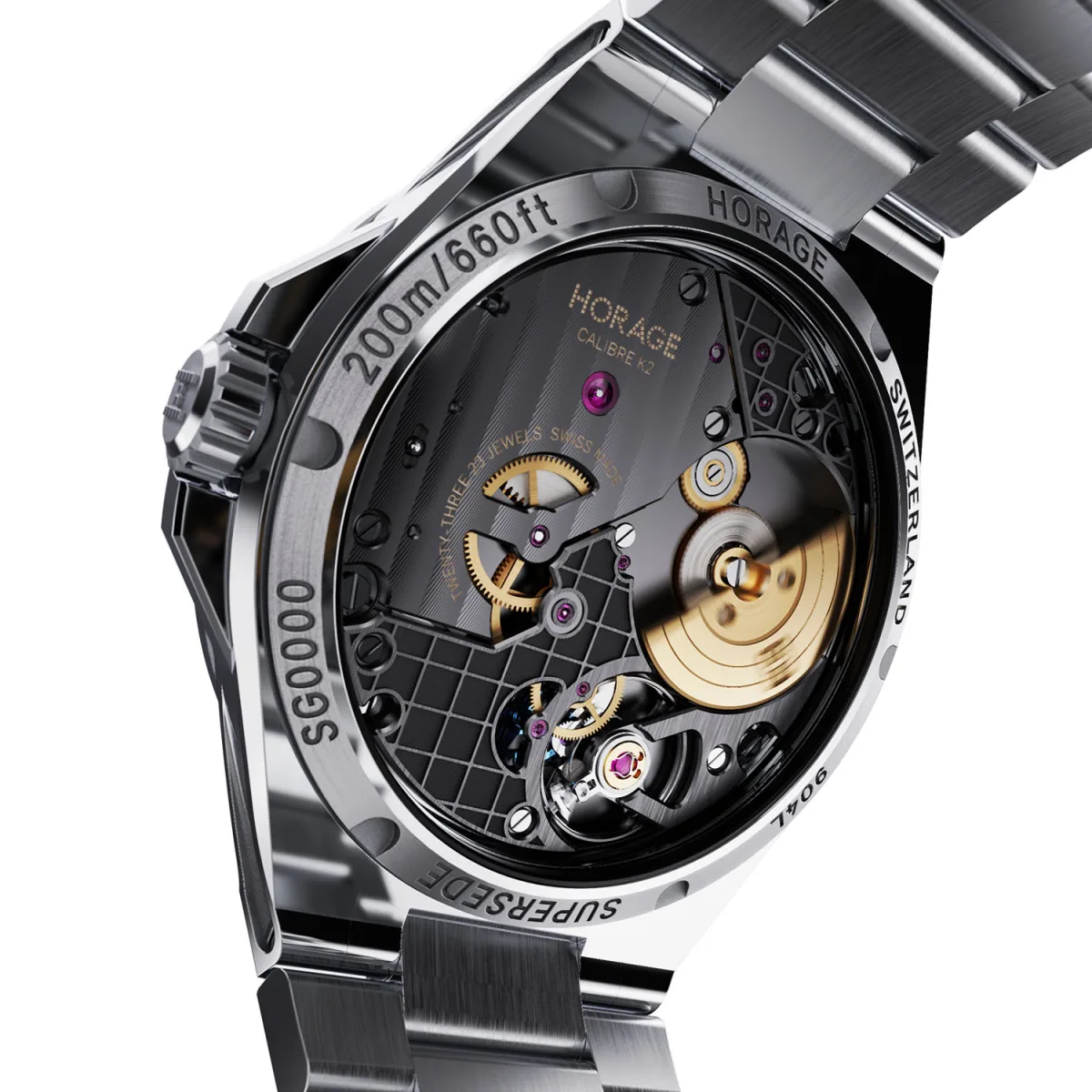 Horage K2 micro-rotor movement view