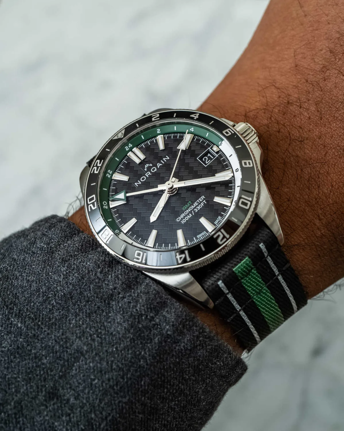 Close-up of NORQAIN GMT movement