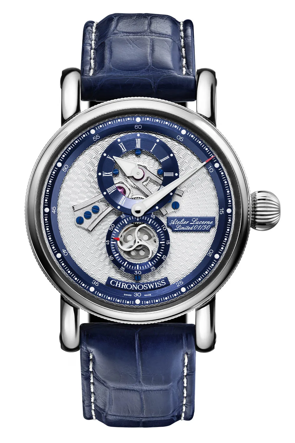 Chronoswiss Flying Regulator Open Gear Lucerne Edition watch face
