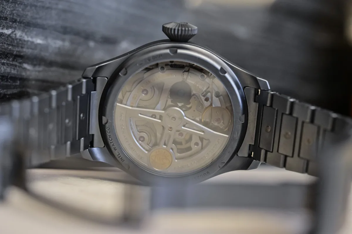IWC Big Pilot’s Watch movement view through case back
