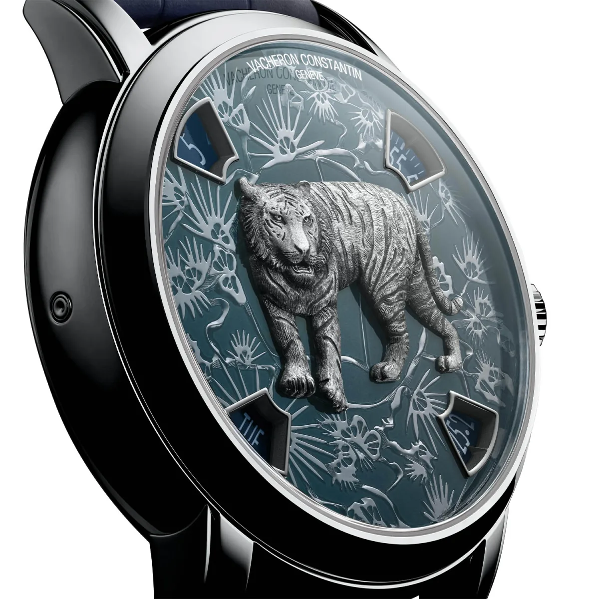 Close-up of the dial of the Vacheron Constantin Year of the Tiger watch