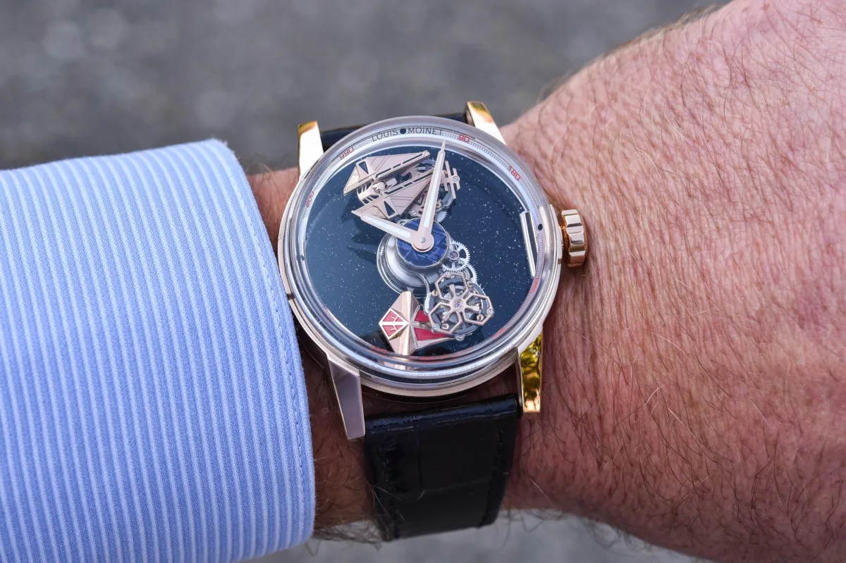 Louis Moinet Space Revolution watch with aventurine dial