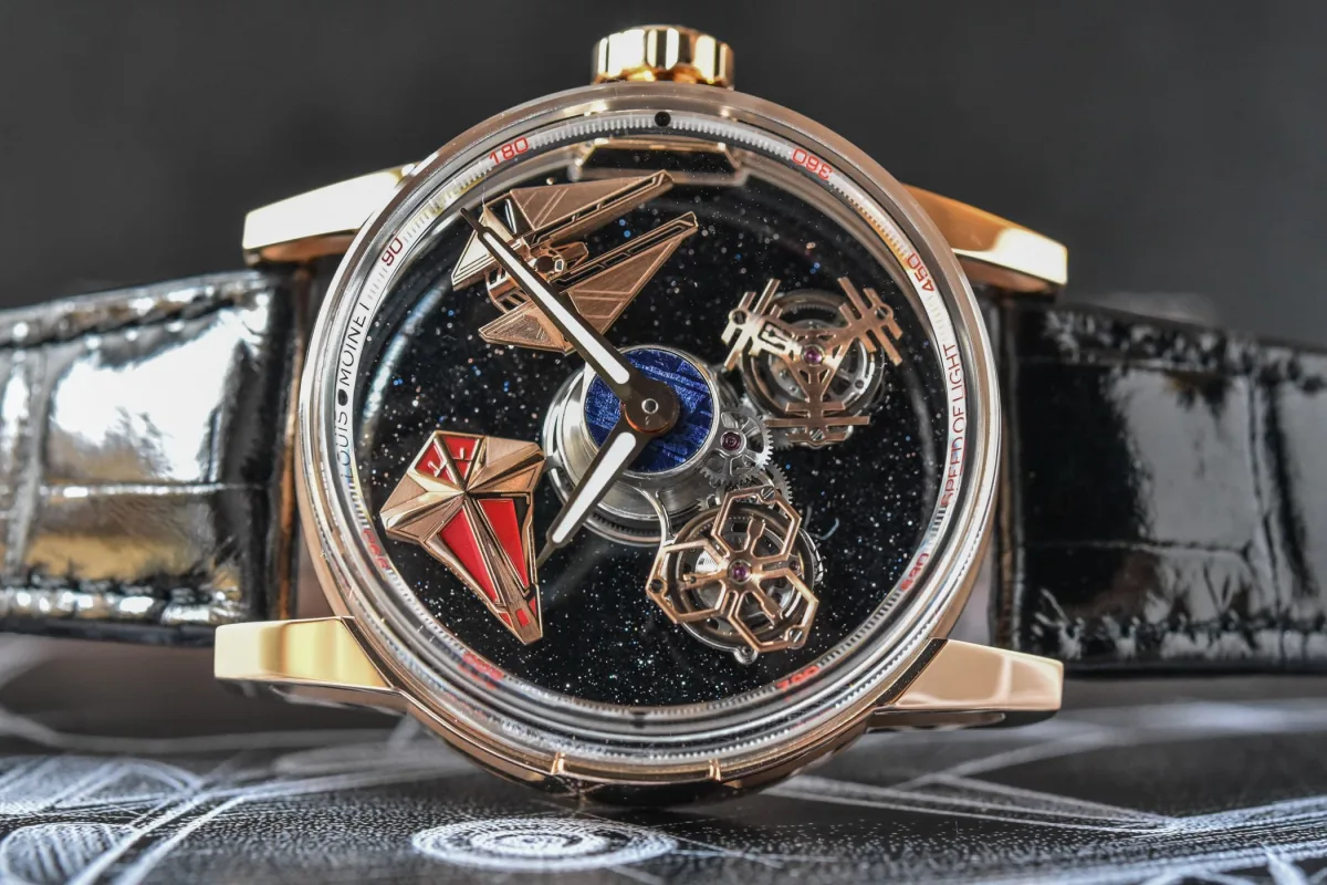 Back view of the Louis Moinet Space Revolution movement