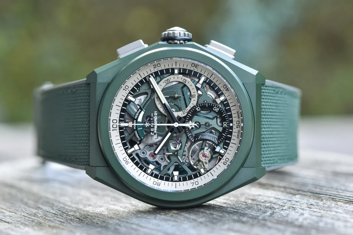 Skeletonized dial of Zenith Defy 21 Urban Jungle