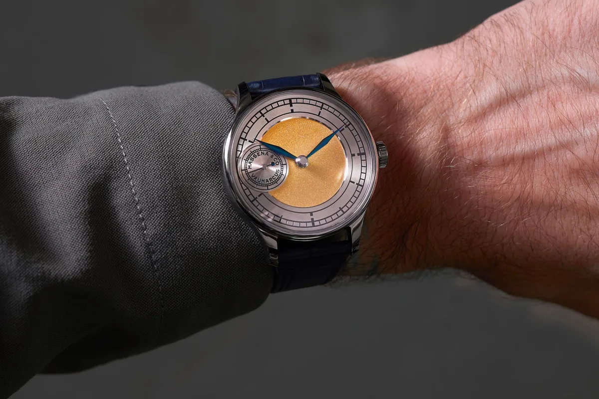 Hand-crafted dial of the Old School watch.