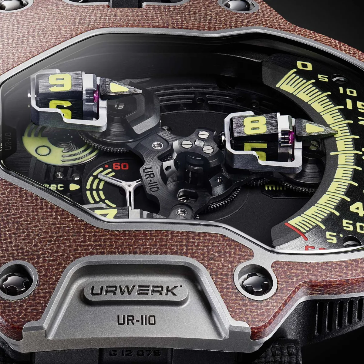 URWERK UR-110 Bakelite side profile highlighting case shape