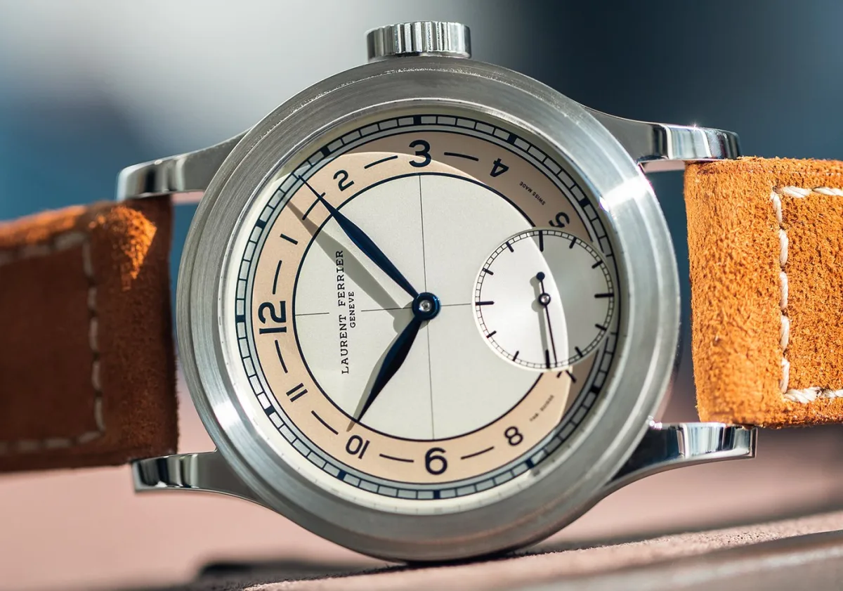 Laurent Ferrier Hommage II watch with stepped case design
