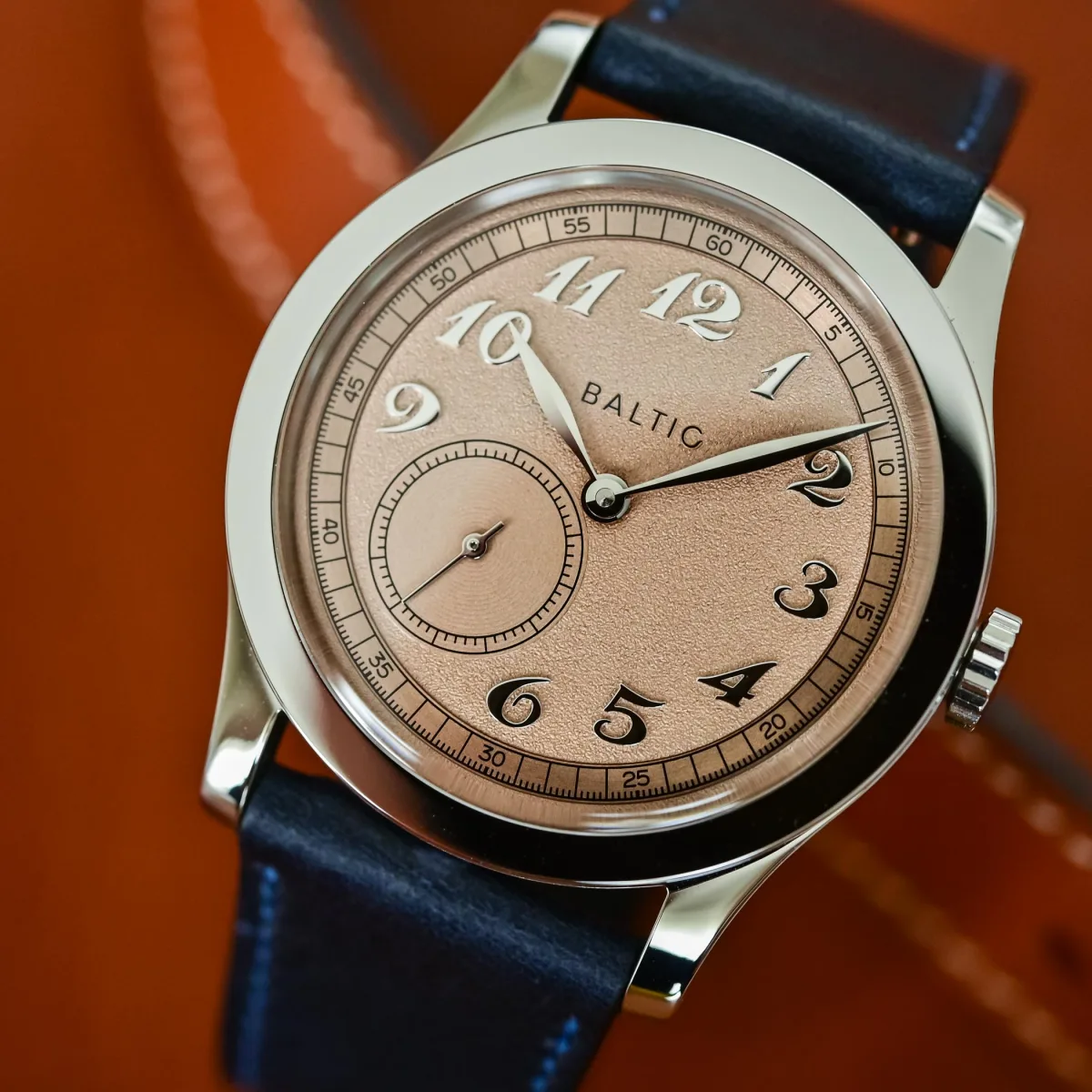 Baltic MR01 salmon dial with impressive details