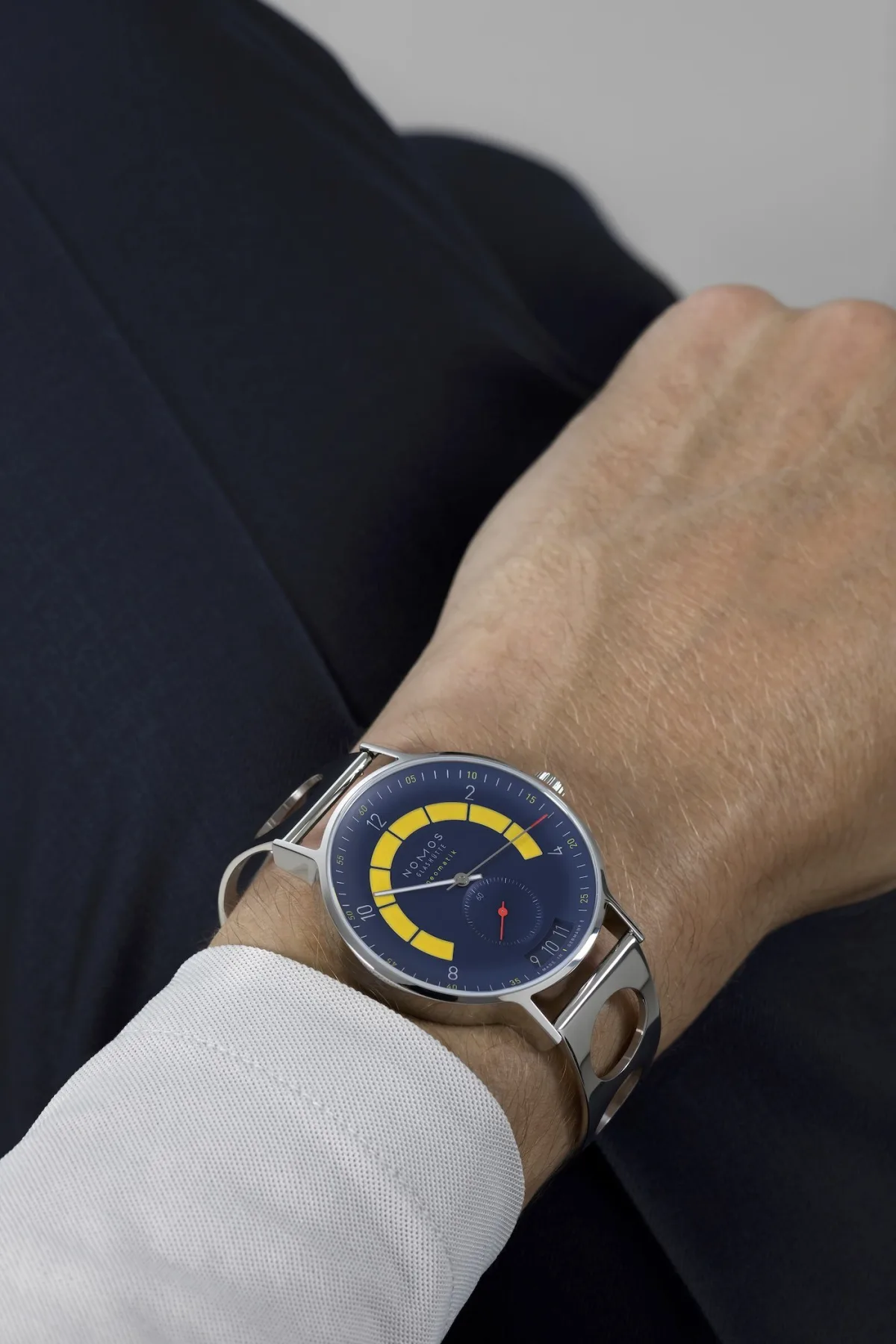 NOMOS Autobahn Director’s Cut watch close-up