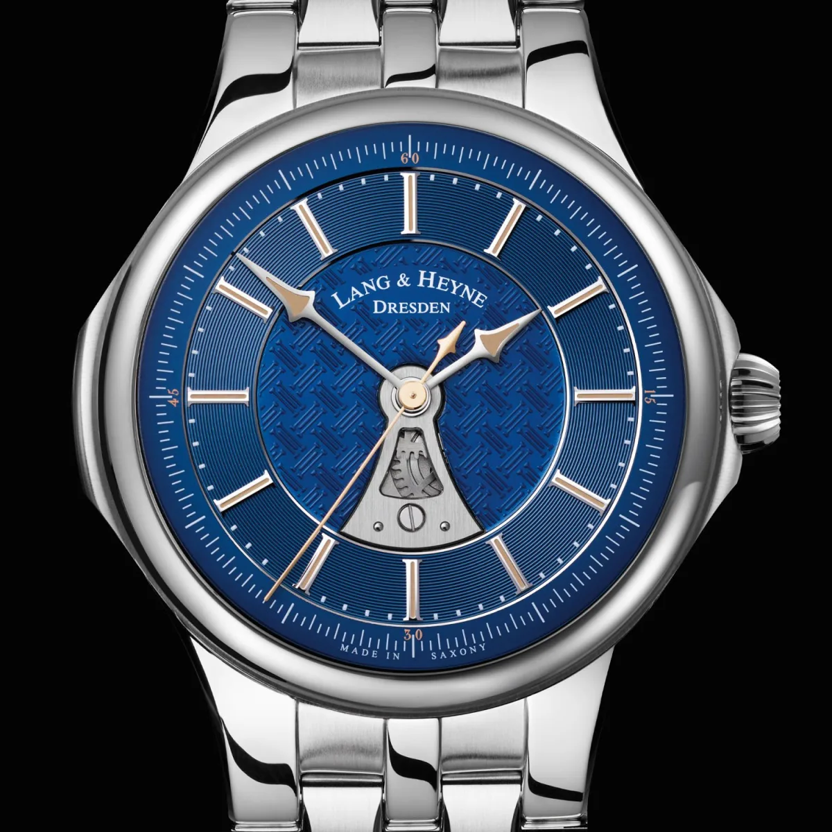 Close-up of Lang & Heyne Hektor watch face
