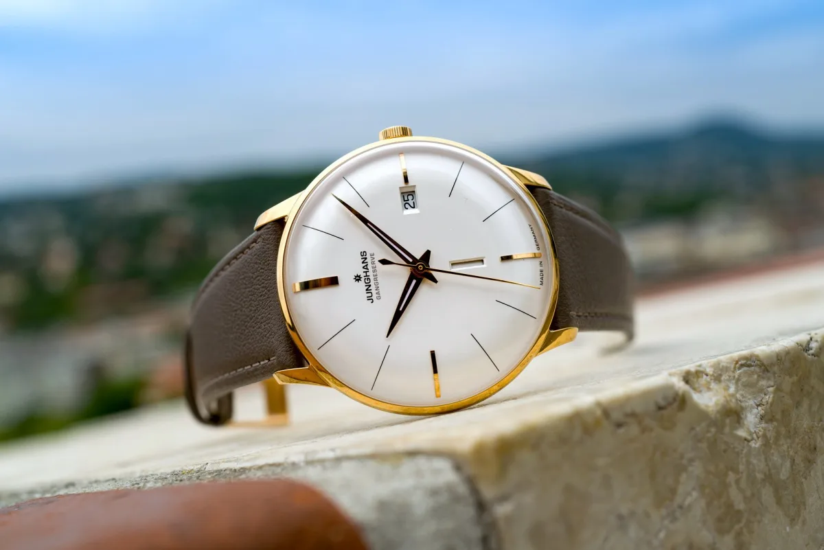 Close-up of the Junghans watch mechanism