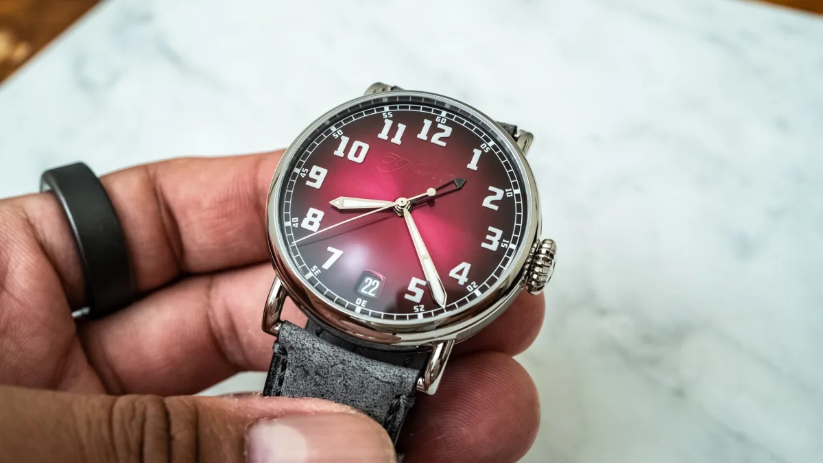 Close-up of the kudu leather strap