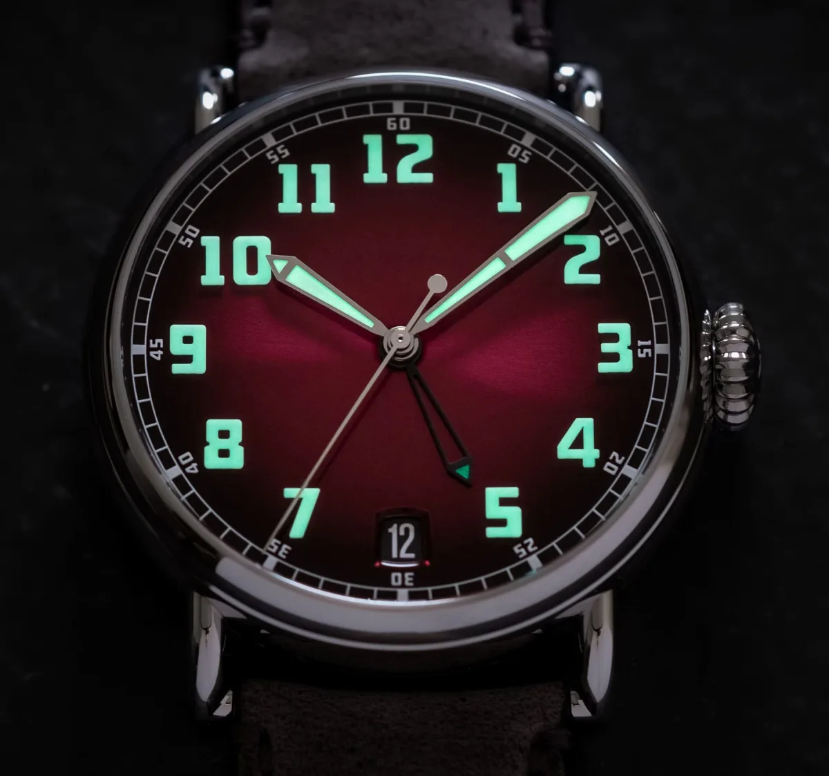 Detailed view of the skeletonized second time zone hand