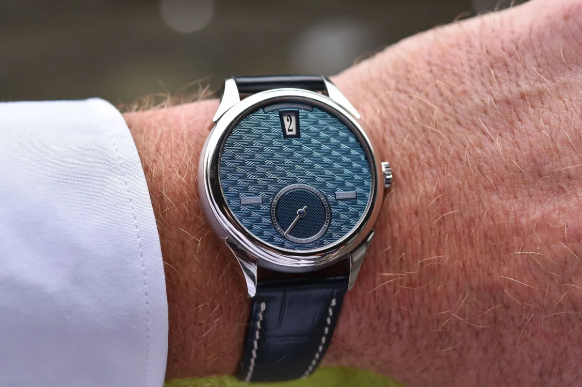 Andersen Geneve Jumping Hour 40th Anniversary watch with decorative dial
