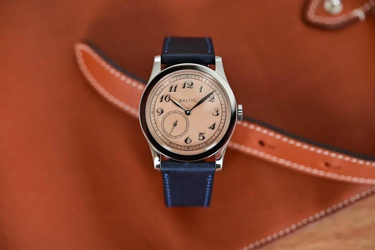 Baltic MR01 watch with grainy textured dial