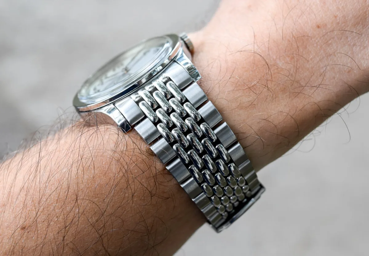 Side view of Baltic MR01 watch