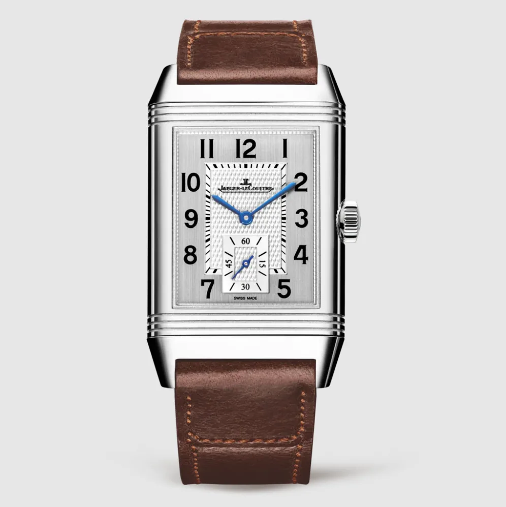 JLC Reverso Classic Small Seconds square watch with guilloché dial