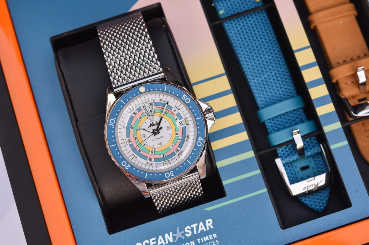 Mido Ocean Star Decompression Timer 1961 with additional straps