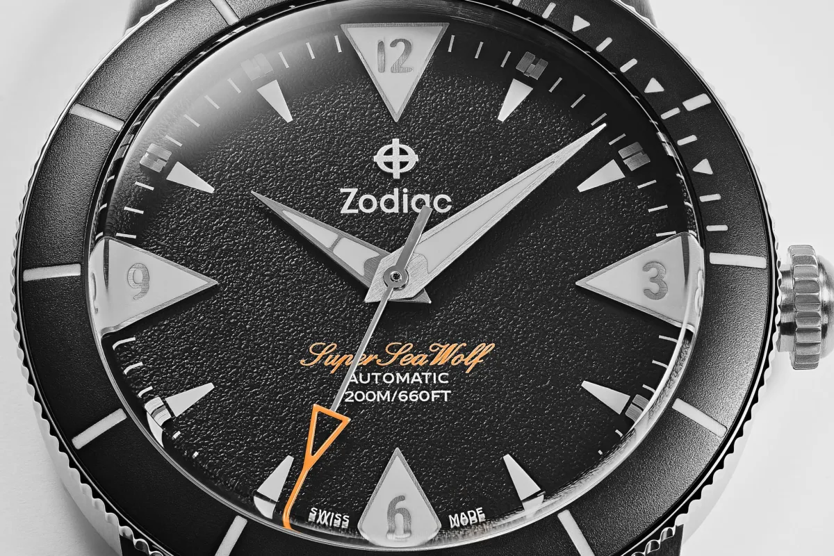 Steel version of Zodiac Super Sea Wolf Skin on steel bracelet
