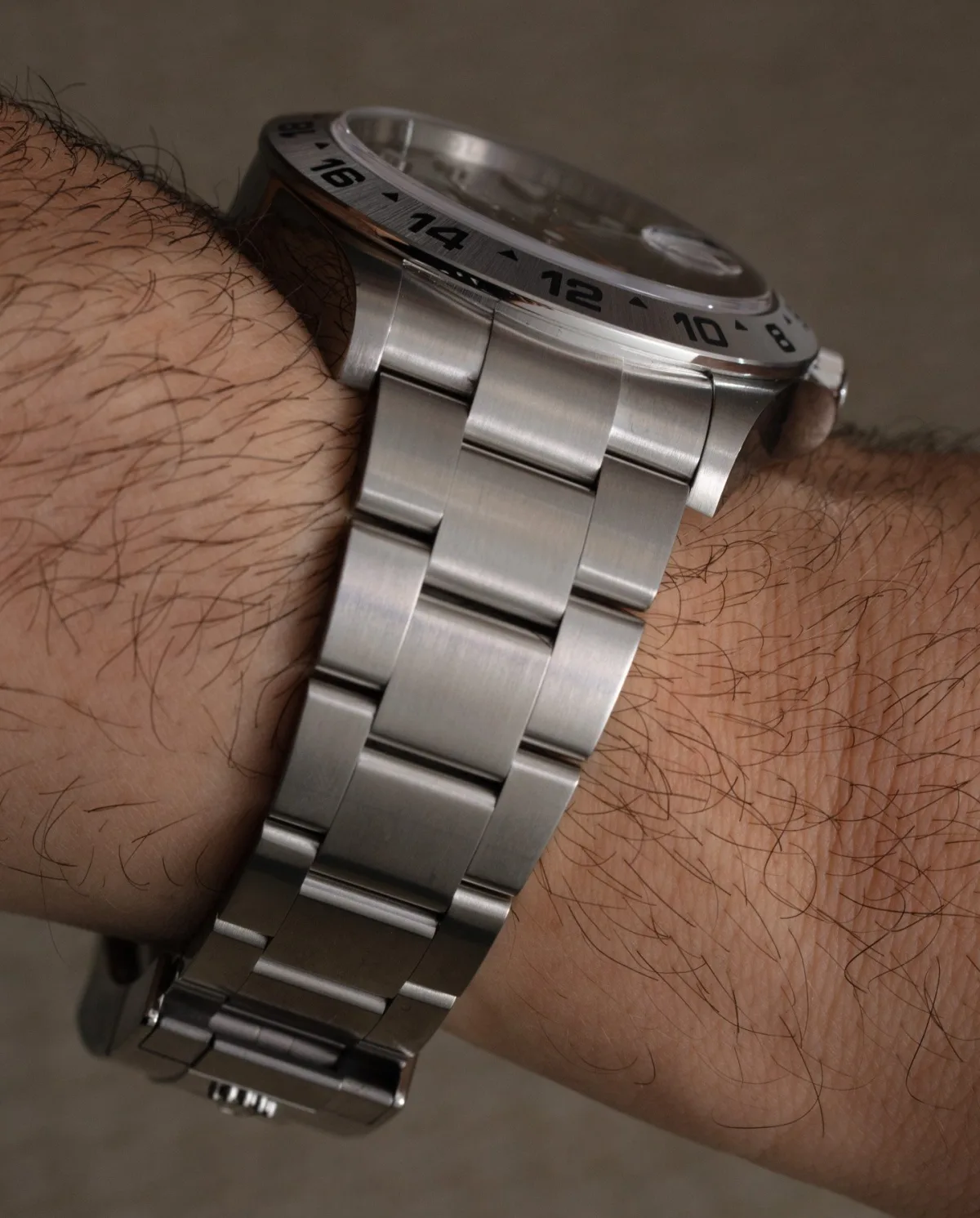 Rolex Explorer II 226570 dial under sunlight