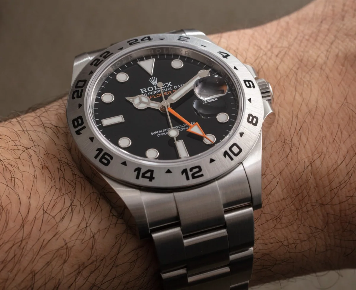 Rolex Explorer II 226570 GMT hand and bezel
