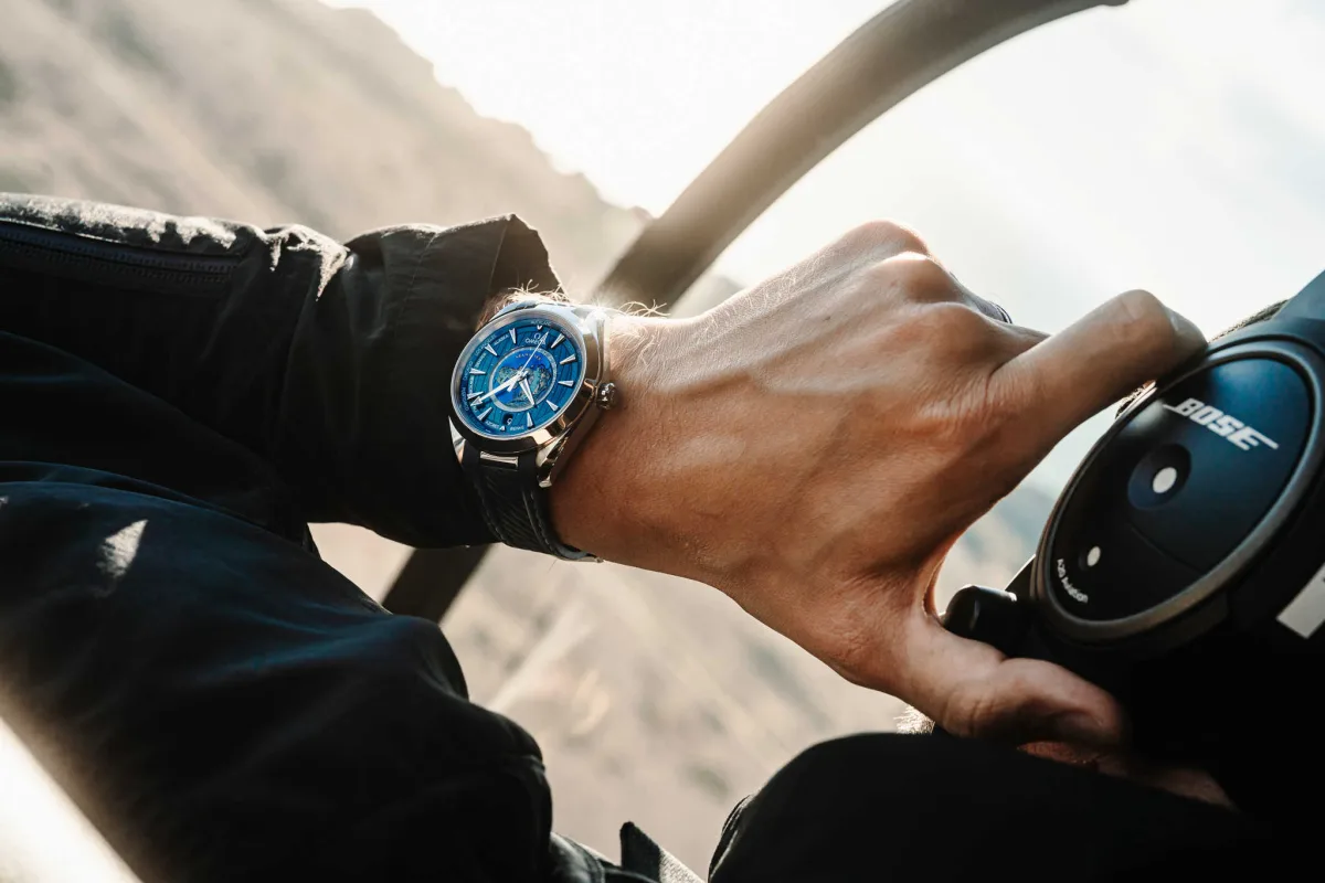Michael Lax with Omega Seamaster Aqua Terra Worldtimer