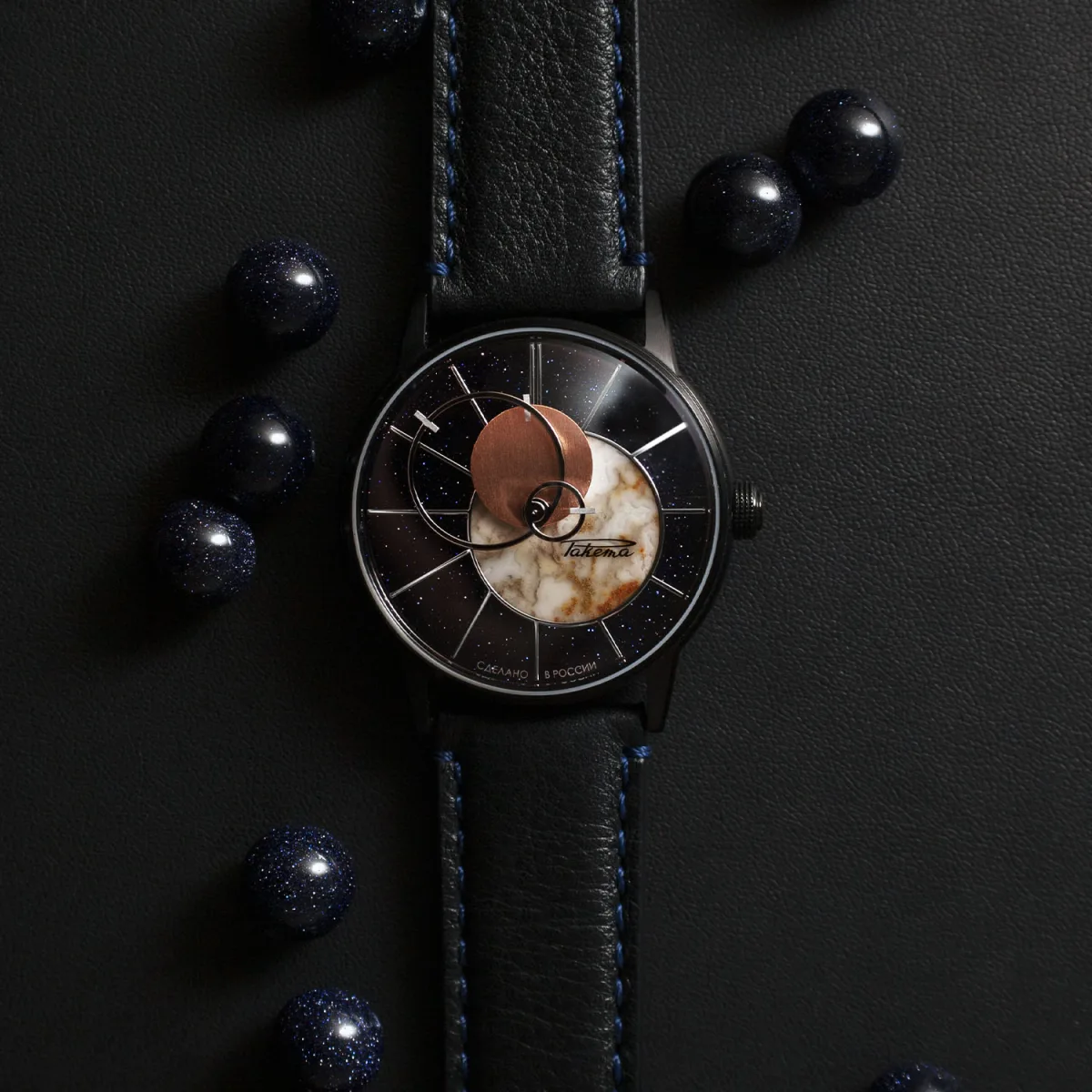 Conceptual design of Raketa Copernicus hands representing planets