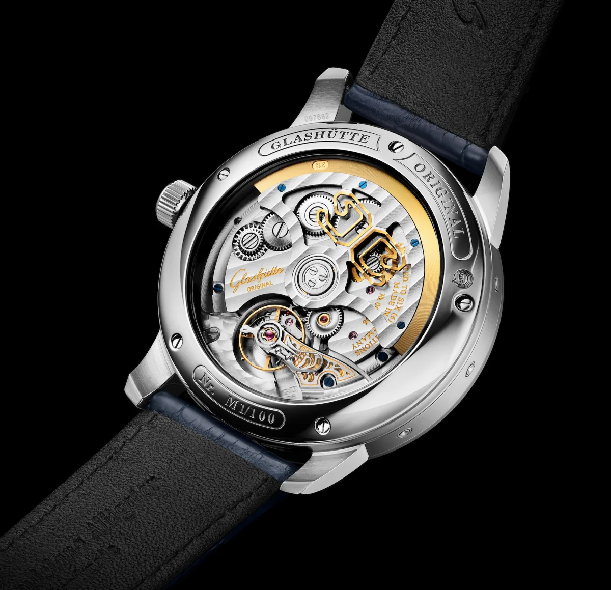 Caliber 36-12 movement view through sapphire back