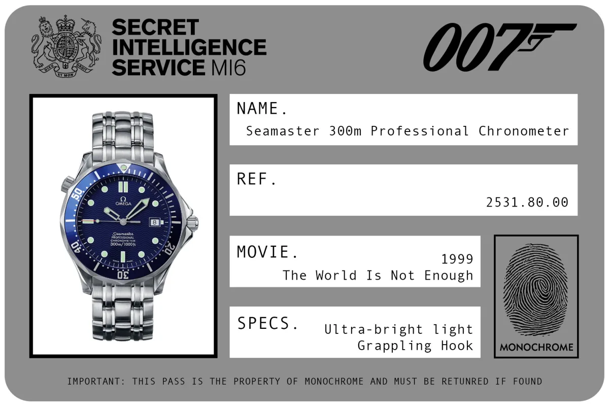 OMEGA Seamaster Diver 300M in The World Is Not Enough.