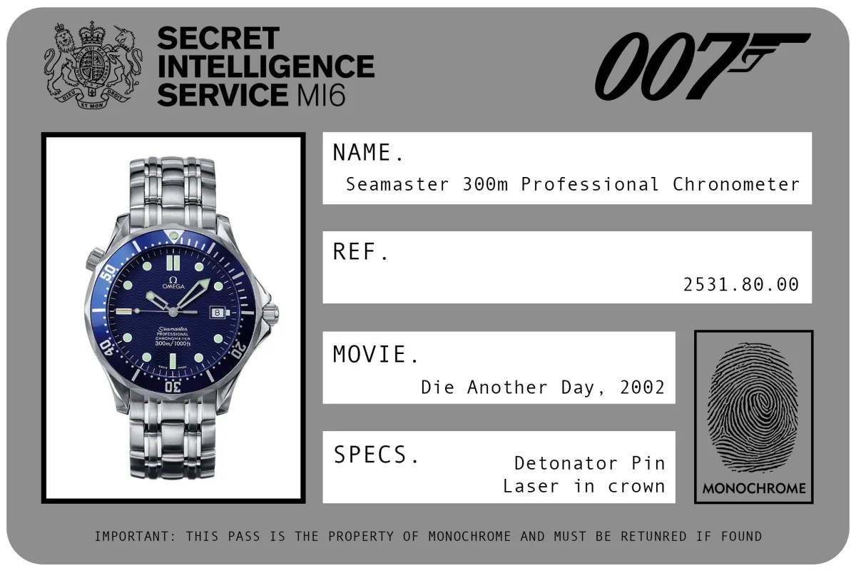 OMEGA Seamaster Diver 300M in Die Another Day.