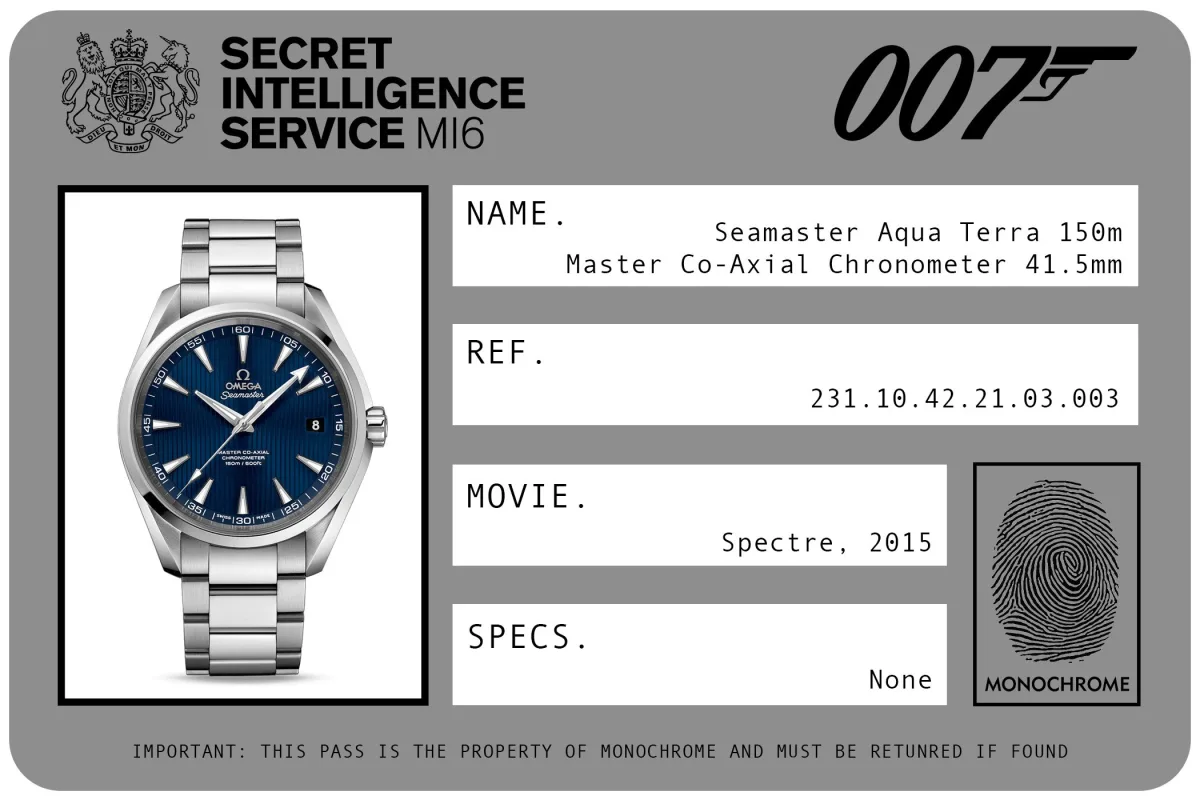 OMEGA Seamaster Aqua Terra in Spectre.