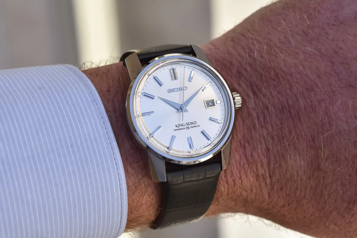 King Seiko KSK SJE083 on crocodile leather strap