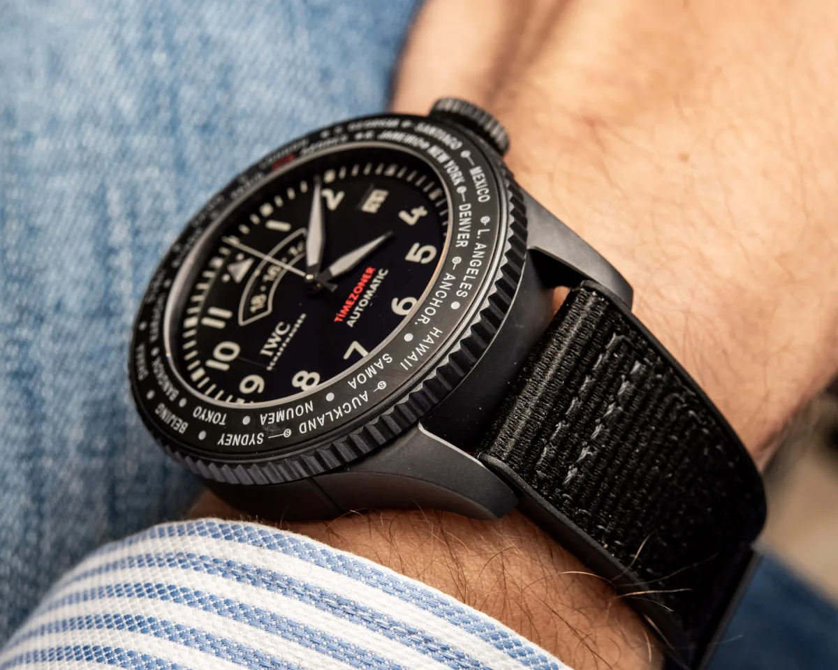 IWC TOP GUN Ceratanium watch in profile